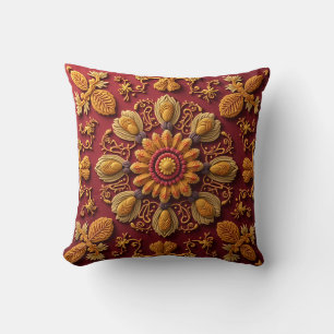 This is an embroidery style throw pillow. pillow