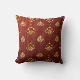 This is an embroidery style throw pillow. pillow
