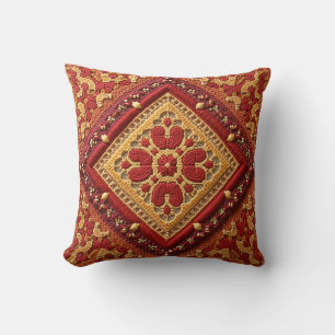 This is an embroidery style throw pillow. pillow