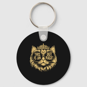 This Is An Outrage Funny Princess Cat Donut Gold W Keychain