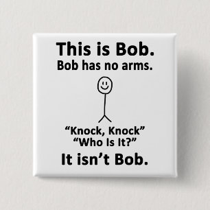 This is Bob 2 Inch Square Button