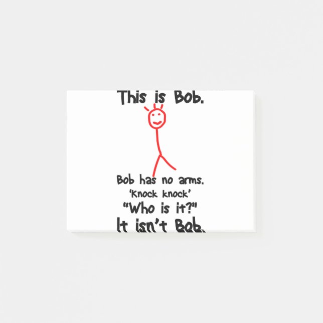 This is Bob - Knock Knock Jokes - Bob Jokes Memes Post-it Notes (Front)