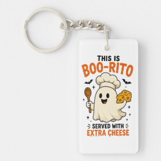 “This Is Boo-Rito Served with Extra Cheese” Design Keychain
