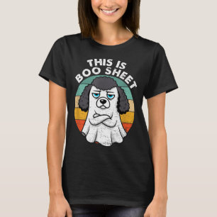 This Is Boo Sheet Black Poodle Dog Retro Halloween T-Shirt