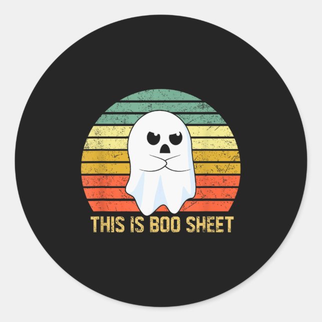 This Is Boo Sheet Bull Funny Halloween Ghost  Classic Round Sticker (Front)