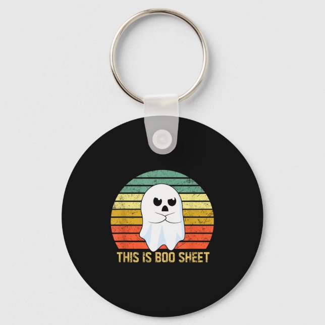 This Is Boo Sheet Bull Funny Halloween Ghost  Keychain (Front)