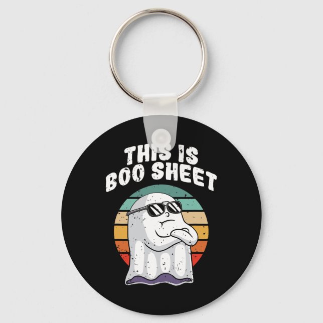 This Is Boo Sheet Fun Halloween Costume Ghost Pun  Keychain (Front)