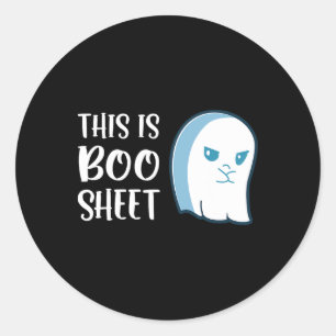 This Is Boo Sheet Fun Halloween Sayings  Classic Round Sticker