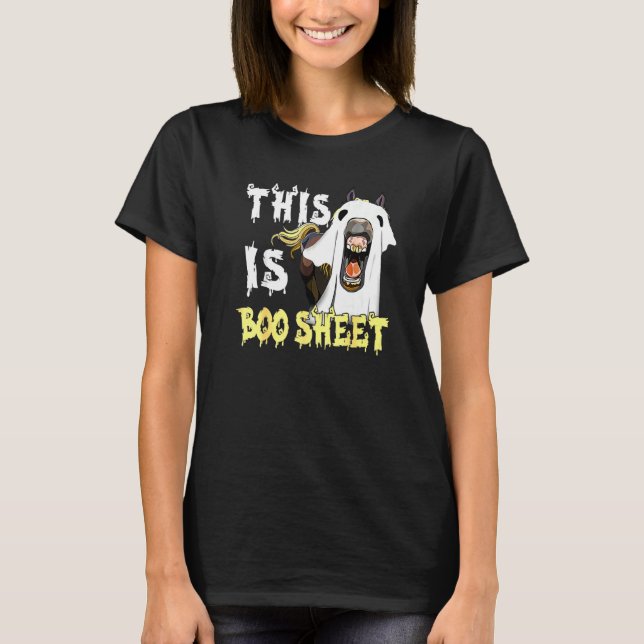 This Is Boo Sheet Funny Horses Ghost Halloween Cos T-Shirt (Front)