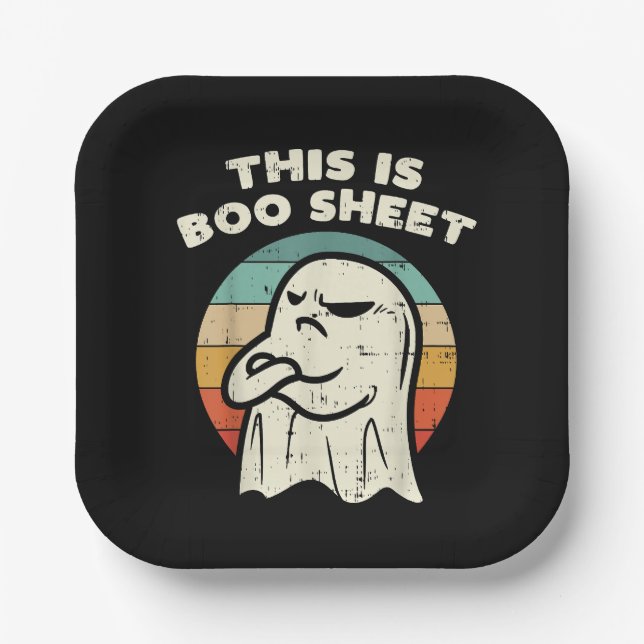 This Is Boo Sheet Ghost  Paper Plate (Front)