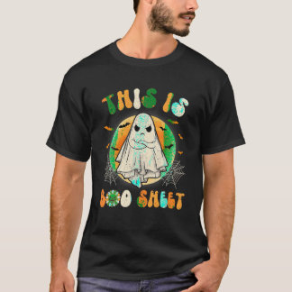 This Is Boo Sheet Ghost Retro Halloween Costume Fu T-Shirt