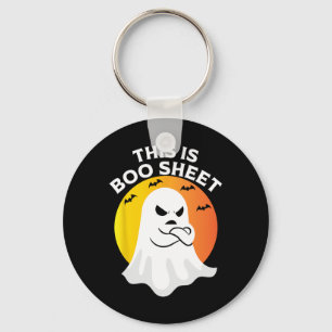 This Is Boo Sheet Ghost Retro Halloween Costume Keychain