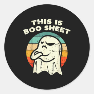 This Is Boo Sheet Ghost Retro Halloween Costume Me Classic Round Sticker