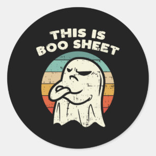 This Is Boo Sheet Ghost Retro Halloween Costume Me Classic Round Sticker