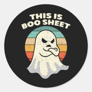 This Is Boo Sheet Ghost Retro Halloween Costume Me Classic Round Sticker