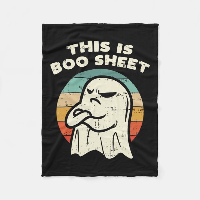 This Is Boo Sheet Ghost Retro Halloween Costume Me Fleece Blanket (Front)