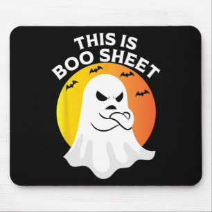 This Is Boo Sheet Ghost Retro Halloween Costume Mouse Pad