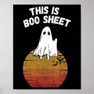 This Is Boo Sheet Ghost Retro Halloween Easy Costu Poster