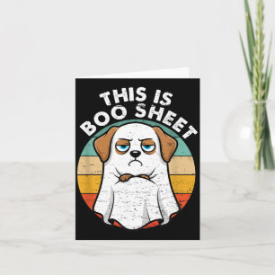 This Is Boo Sheet Labrador Dog Retro Halloween Card