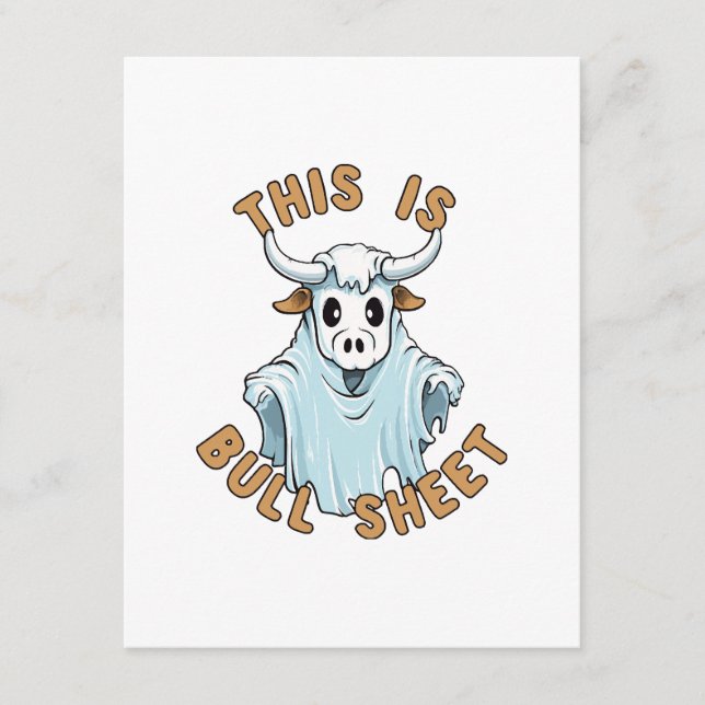 This is bull sheet - funny boo sheet enclosure card (Front)