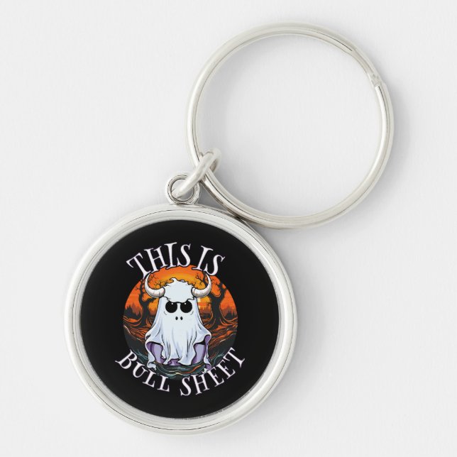 This is bull sheet - funny boo sheet keychain (Front)