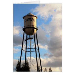 This is Campbell CA, Campbell Water Tower Card