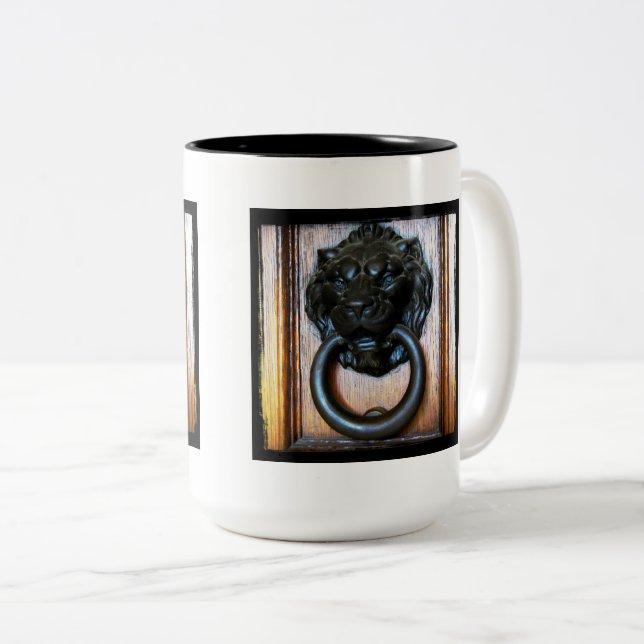 This is Campbell CA, Historic Ansley House Knocker Two-Tone Coffee Mug (Front Right)