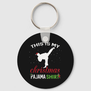 This is Christmas Pajama Karate Gift Martial Art Keychain