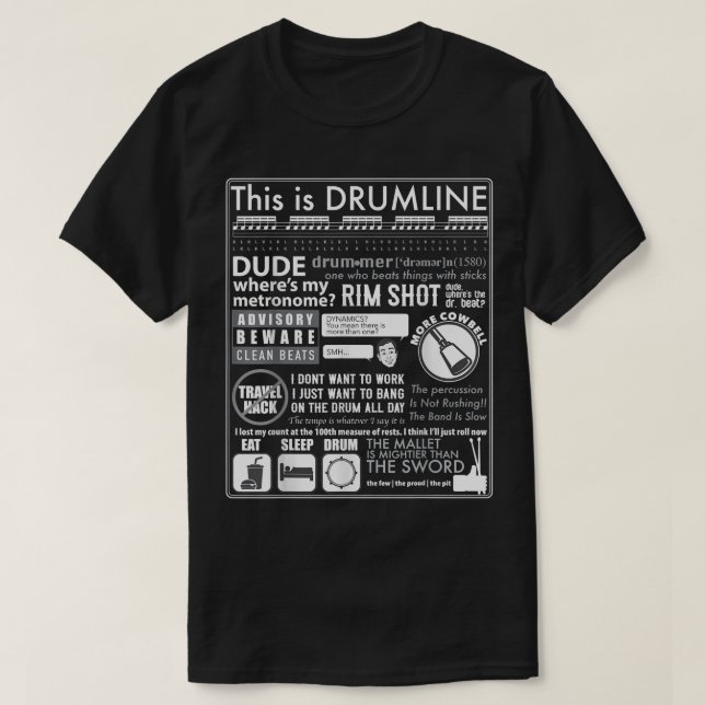 This Is Drumline - Funny Drum Line Sayings _ Memes T-Shirt (Design Front)