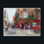 This is Dublin-Ireland Postcard<br><div class="desc">World renowned Temple Bar,  Dublin,  Ireland . This is a real photo transformed into art. See the full Ireland collection at Real Portugal.</div>
