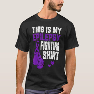 This Is Epilepsy Fighting   Boxing Gloves Purple R T-Shirt