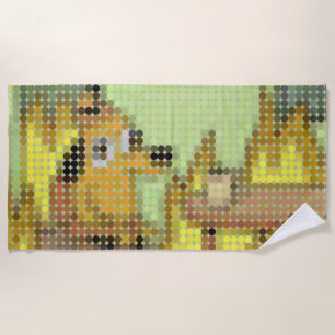 "This is Fine" Meme Pixeldot Beach Towel
