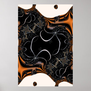 This is Halloween   Black and Orange Fractal Art Poster