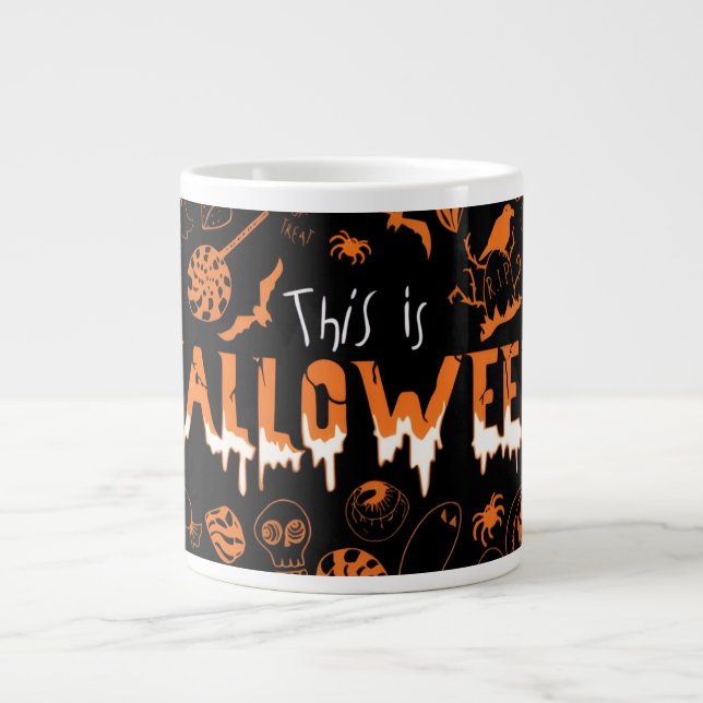 "This is Halloween – Spooky Style for the Bold🎃" Large Coffee Mug (Front)