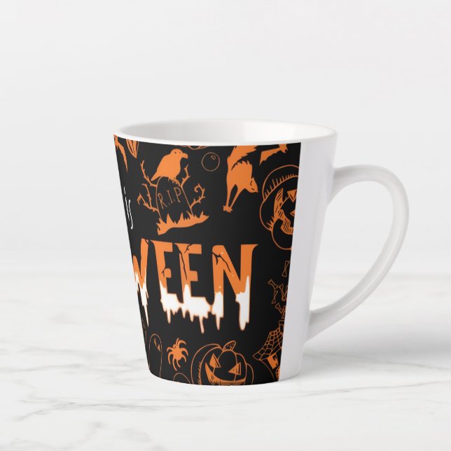 "This is Halloween – Spooky Style for the Bold🎃" Latte Mug (Right)
