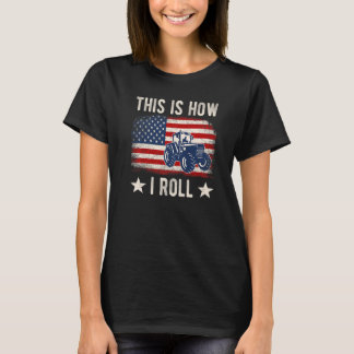 This is How I Roll Distressed American USA Flag Fu T-Shirt