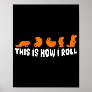 This Is How I Roll Groundhog Cute Groundhog Day Fu Poster