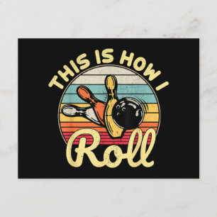 This Is How I Roll Retro Vintage Bowling Bowler Fu Enclosure Card