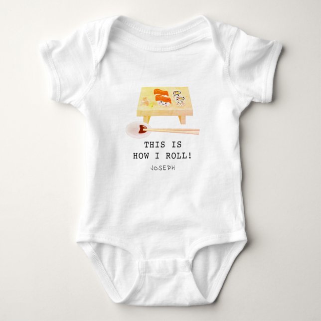This is How I Roll Sushi Board Baby Bodysuit (Front)