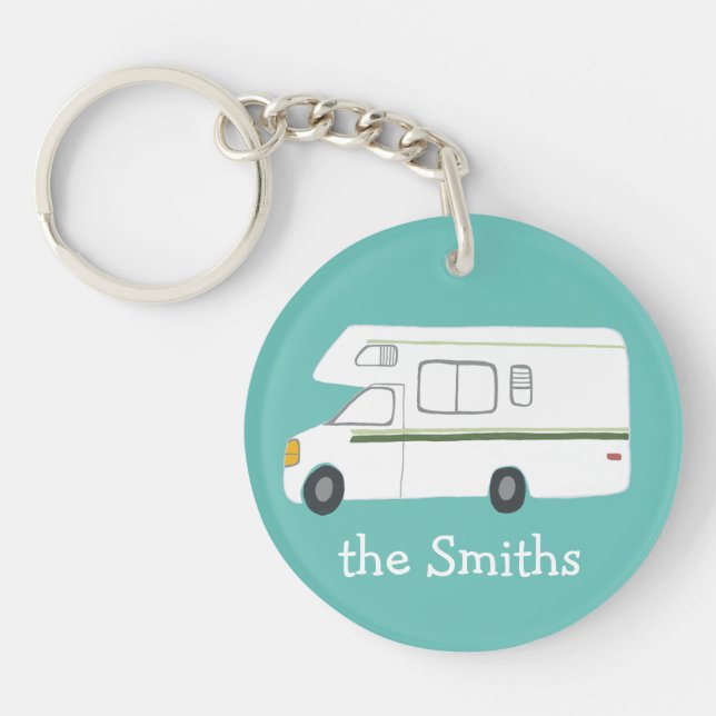 THIS IS HOW WE ROLL RV Motorhome Camping CUSTOM Keychain (Front)