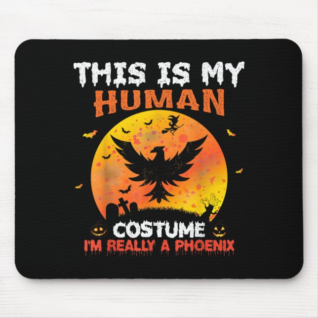 This is Human Costume A Phoenix Bird Halloween Mouse Pad (Front)