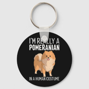 This Is Human Costume A Pomeranian Dog Halloween Keychain