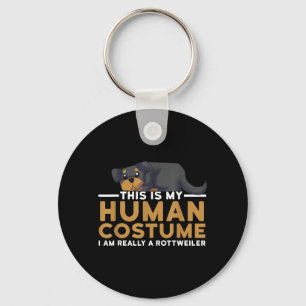 This Is Human Costume A Rottweiler Dog Halloween Keychain