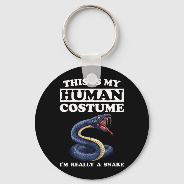This Is Human Costume A Snake Funny Halloween Keychain (Front)