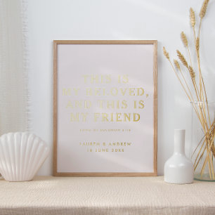 This is Is Beloved Christian Wedding Blush & Gold Foil Prints
