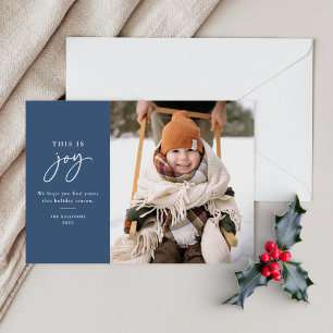This is Joy Blue Minimalist Photo Holiday Card