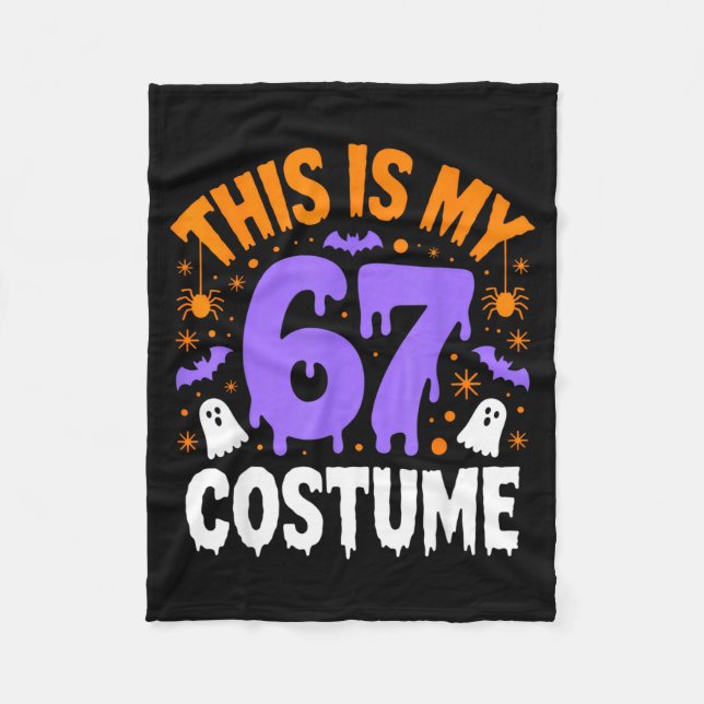 This Is My 67 Costume Funny Halloween Retro Style  Fleece Blanket (Front)
