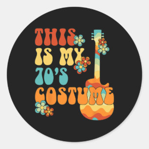 This is My 70s Costume Fun Groovy Peace Halloween Classic Round Sticker