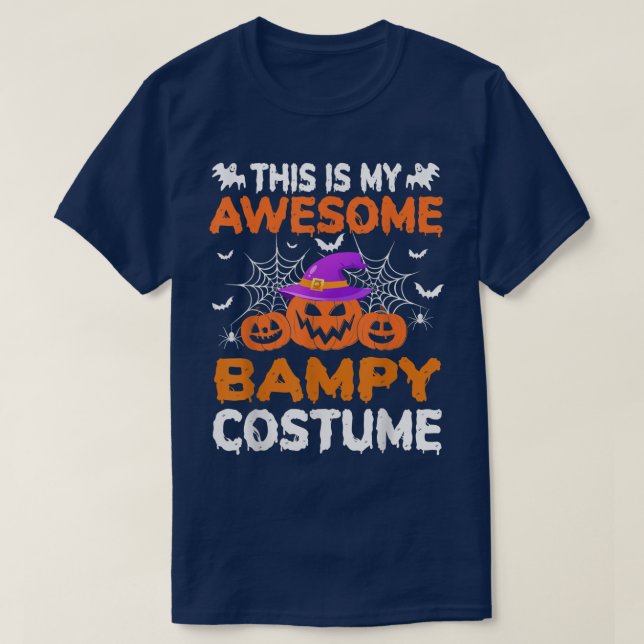 This Is My Awesome Bampy Costume Scary Pumpkin Hal T-Shirt (Design Front)