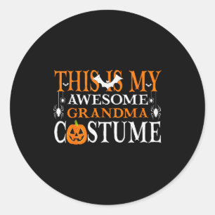 This Is My Awesome Grandma Costume Funny Halloween Classic Round Sticker